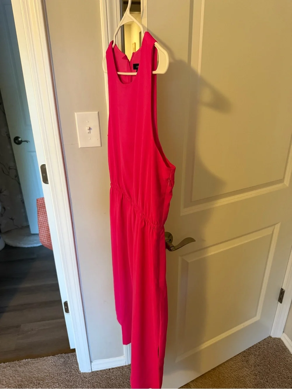 J. Crew Sleeveless Midi Dress in Hot Pink